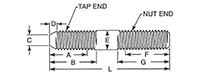 Tap End Studs for Sale