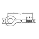 Eye Bolt,Closed<br />(DxLxCxT) by Delta Fastener