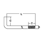 Hook Bolt, Right Angle Bend <br /> (Dx,LxCxT) by Delta Fastener