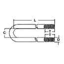 U-Bolt Round Bend<br />(DxLxCxT) by Delta Fastener